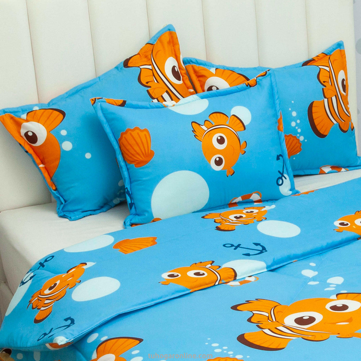 Cubrelecho Acolchado Azul Celeste para Cama Semidoble 120 X 190 Cm de Nemo - TENDIDOS Y CUBRELECHOS | Bylmo