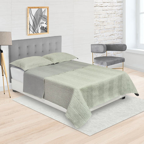 Tendido Kyoto Gris para Cama King 200 X 200 Cm Fondo Entero - TENDIDOS Y CUBRELECHOS | Bylmo