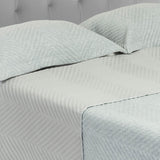 Tendido Kyoto Azul Grisaceo para Cama Queen 160 X 190 Cm Fondo Entero - TENDIDOS Y CUBRELECHOS | Bylmo