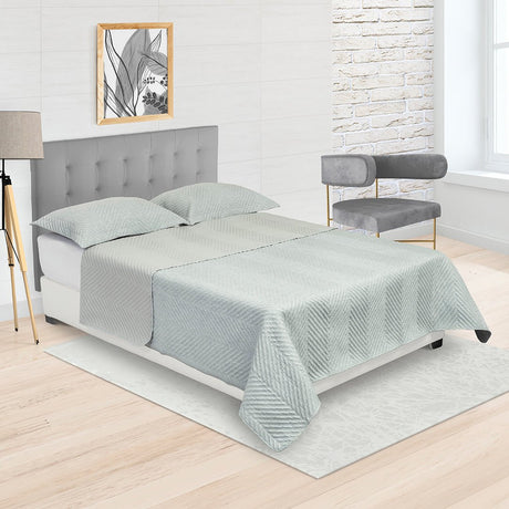 Tendido Kyoto Azul Grisaceo para Cama King 200 X 200 Cm Fondo Entero - TENDIDOS Y CUBRELECHOS | Bylmo