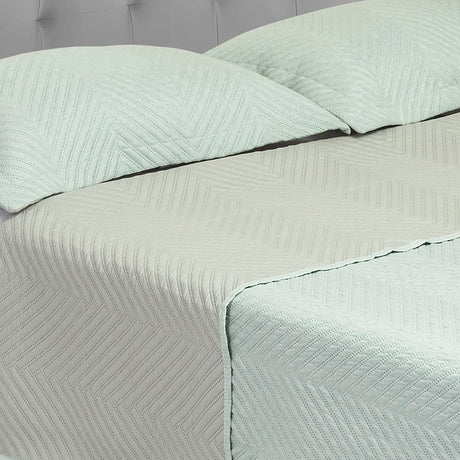 Tendido Kyoto Verde grisáceo para Cama Queen 160 X 190 Cm Fondo Entero - TENDIDOS Y CUBRELECHOS | Bylmo