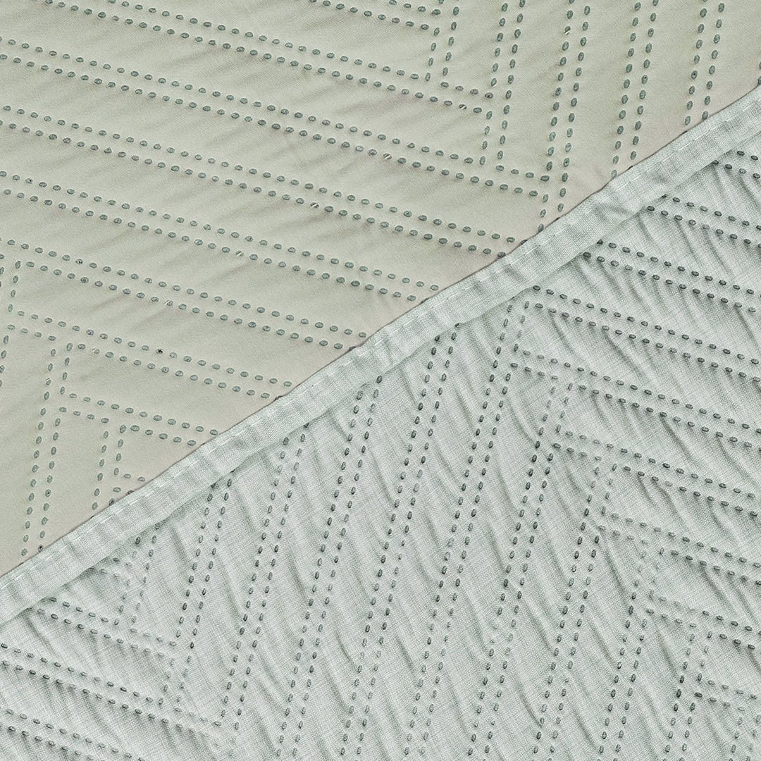 Tendido Kyoto Verde grisáceo para Cama King 200 X 200 Cm Fondo Entero - TENDIDOS Y CUBRELECHOS | Bylmo