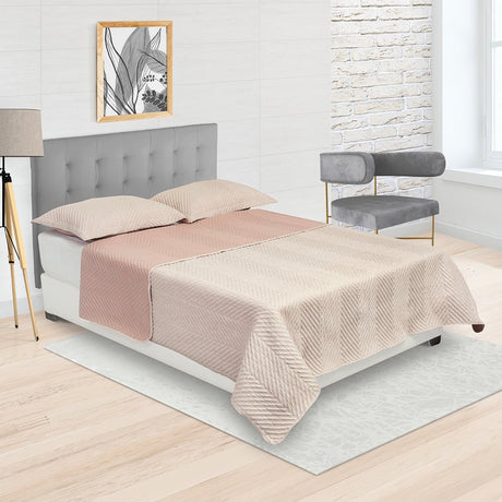 Tendido Kyoto Rosado Claro para Cama King 200 X 200 Cm Fondo Entero - TENDIDOS Y CUBRELECHOS | Bylmo