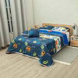Cubrelecho Sendero Tribal Azul y Azul Oscuro para Cama Sencilla 100 X 190 Cm Prensado de Tribal - TENDIDOS Y CUBRELECHOS | Bylmo