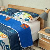 Cubrelecho Sendero Tribal Azul y Azul Oscuro para Cama Sencilla 100 X 190 Cm Prensado de Tribal - TENDIDOS Y CUBRELECHOS | Bylmo
