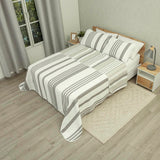 Cubrelecho Doble Faz Trama Gris y Beige para Cama Doble 140 X 190 Cm Prensado de Lineas - TENDIDOS Y CUBRELECHOS | Bylmo