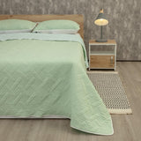 Cubrelecho Termosellado Cotton Sense Verde y Azul para Cama King 200 X 200 Cm Fondo Entero - TENDIDOS Y CUBRELECHOS | Bylmo
