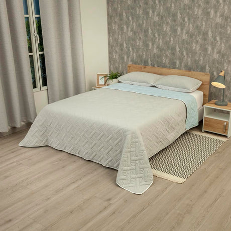 Cubrelecho Termosellado Cotton Sense Azul para Cama King 200 X 200 Cm Fondo Entero - TENDIDOS Y CUBRELECHOS | Bylmo