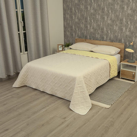Cubrelecho Termosellado Cotton Sense Amarillo para Cama Queen 160 X 190 Cm Fondo Entero - TENDIDOS Y CUBRELECHOS | Bylmo