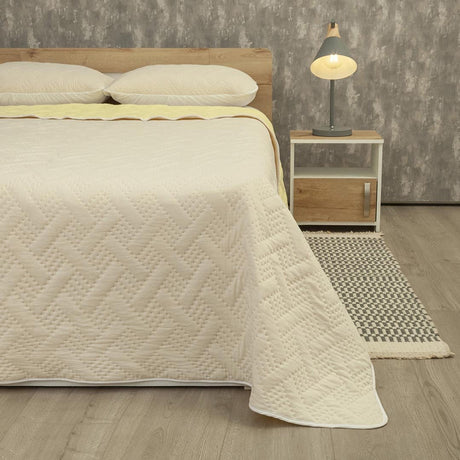Cubrelecho Termosellado Cotton Sense Amarillo para Cama Queen 160 X 190 Cm Fondo Entero - TENDIDOS Y CUBRELECHOS | Bylmo