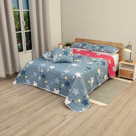 Cubrelecho Doble Faz Ramillete de Colores Fucsia y Naranja para Cama Semidoble 120 X 190 Cm Prensado de Flores - TENDIDOS Y CUBRELECHOS | Bylmo