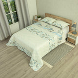 Cubrelecho Doble Faz Style Ocean Chic Blanco para Cama Doble 140 X 190 Cm de Lineas Ondulantes - TENDIDOS Y CUBRELECHOS | Bylmo