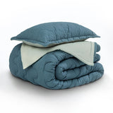 Cubrelecho Flora Azul y Blanco para Cama Queen 160 X 190 Cm Fondo Entero - TENDIDOS Y CUBRELECHOS | Bylmo