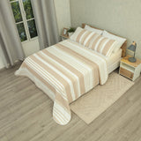 Cubrelecho Doble Faz Trama Salmón y Blanco para Cama Doble 140 X 190 Cm Prensado de Lineas - TENDIDOS Y CUBRELECHOS | Bylmo