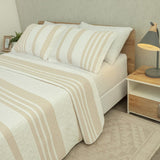 Cubrelecho Doble Faz Trama Salmón y Blanco para Cama Doble 140 X 190 Cm Prensado de Lineas - TENDIDOS Y CUBRELECHOS | Bylmo