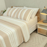 Cubrelecho Doble Faz Trama Salmón y Blanco para Cama Doble 140 X 190 Cm Prensado de Lineas - TENDIDOS Y CUBRELECHOS | Bylmo