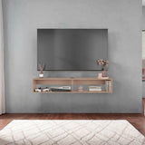 Rack de TV Cartagena 150x26.5cm para TV Hasta 65" Pulgadas Flotante con Dos Compartimientos y con Ranuras para Cables - MUEBLES DE TV | Bylmo