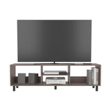 Rack de TV Nomik Avellana 160x47.5cm para TV Hasta 70" Pulgadas con Tres Compartimientos - MUEBLES DE TV | Bylmo