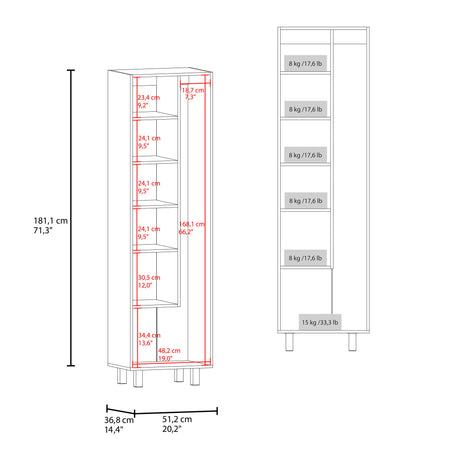 Mueble de Aseo Nala Cartagena 51.2x181.1cm para Organizar con Dos Puertas - MUEBLES DE ASEO Y ROPAS | Bylmo