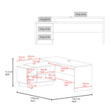 Escritorio en L Office Avellana 179x71.2cm con Organizador de Libros sin Cajones - ESCRITORIOS | Bylmo