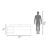 Escritorio en L Office Avellana 179x71.2cm con Organizador de Libros sin Cajones - ESCRITORIOS | Bylmo