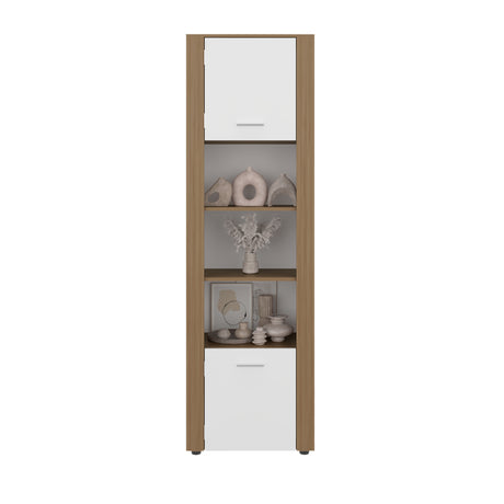 Estantería Tanalea Kronos y Fresno 56x185cm Rectangular con Cinco Compartimientos y Cuatro Entrepaños - BIBLIOTECAS Y ESTANTERIAS | Bylmo