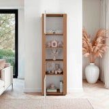 Estantería Tanalea Kronos y Fresno 56x185cm Rectangular con Cinco Compartimientos y Cuatro Entrepaños - BIBLIOTECAS Y ESTANTERIAS | Bylmo