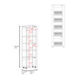 Estantería Tanalea Kronos y Fresno 56x185cm Rectangular con Cinco Compartimientos y Cuatro Entrepaños - BIBLIOTECAS Y ESTANTERIAS | Bylmo