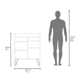 Estación de Café Espresso Fresno Europeo y Blanco 80x99.4cm con Tres Entrepaños y con Cinco Compartimientos - BARRAS Y MUEBLES AUXILIARES | Bylmo