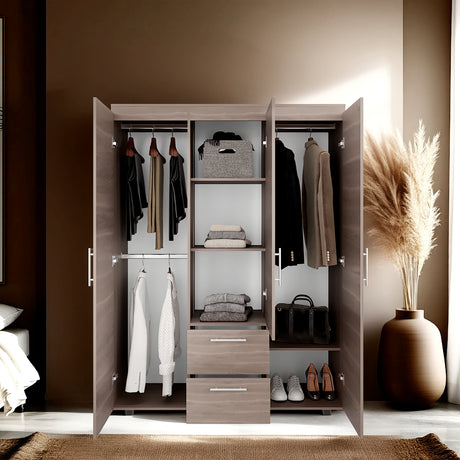 Closet Baru Lite Bardolino 135x180cm con Cinco Compartimientos y con Tres Puertas - CLOSETS | Bylmo