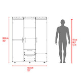 Closet Baru Lite Bardolino 135x180cm con Cinco Compartimientos y con Tres Puertas - CLOSETS | Bylmo