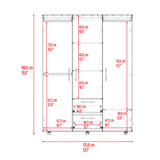 Closet Baru Lite Bardolino 135x180cm con Cinco Compartimientos y con Tres Puertas - CLOSETS | Bylmo