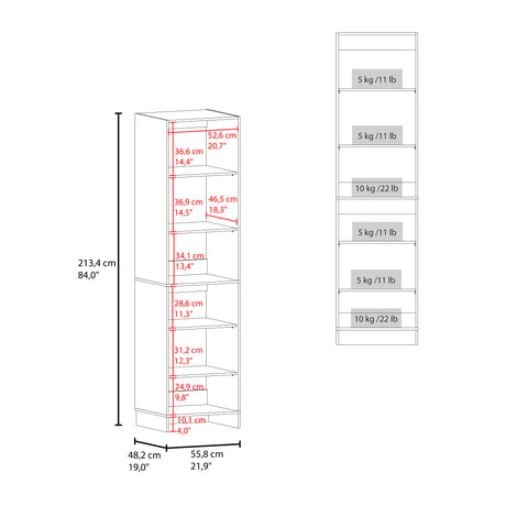 Closet Eco Kronos 55.8x213.4cm con Seis Compartimientos y sin Puertas - CLOSETS | Bylmo
