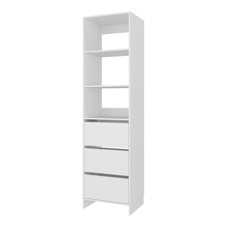 Closet Eco Kronos 55.8x213.4cm con Dos Compartimientos y con Tres Cajones sin Puertas - CLOSETS | Bylmo