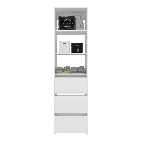 Closet Eco Kronos 55.8x213.4cm con Dos Compartimientos y con Tres Cajones sin Puertas - CLOSETS | Bylmo