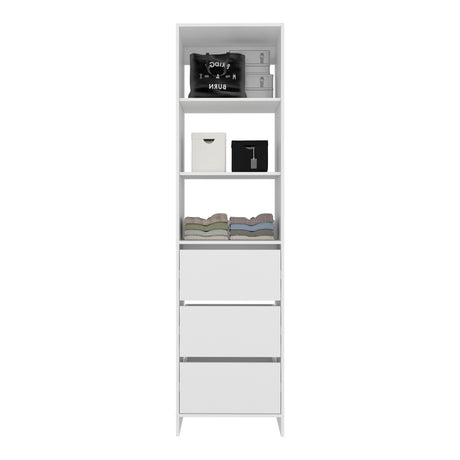 Closet Eco Kronos 55.8x213.4cm con Dos Compartimientos y con Tres Cajones sin Puertas - CLOSETS | Bylmo