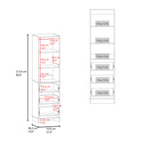 Closet Eco Kronos 55.8x213.4cm con Dos Compartimientos y con Tres Cajones sin Puertas - CLOSETS | Bylmo