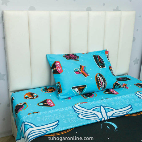 Combo Juego de Sabanas y Cortina Infantil Disney Negro y Azul para Cama Semidoble 120 X 190 Cm de Buzz Lightyear - SABANAS | Bylmo