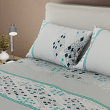 Combo Juego de Sabanas y Cortina Prisma Gris y Blanco para Cama Doble 140 X 190 Cm de Rombos - SABANAS | Bylmo