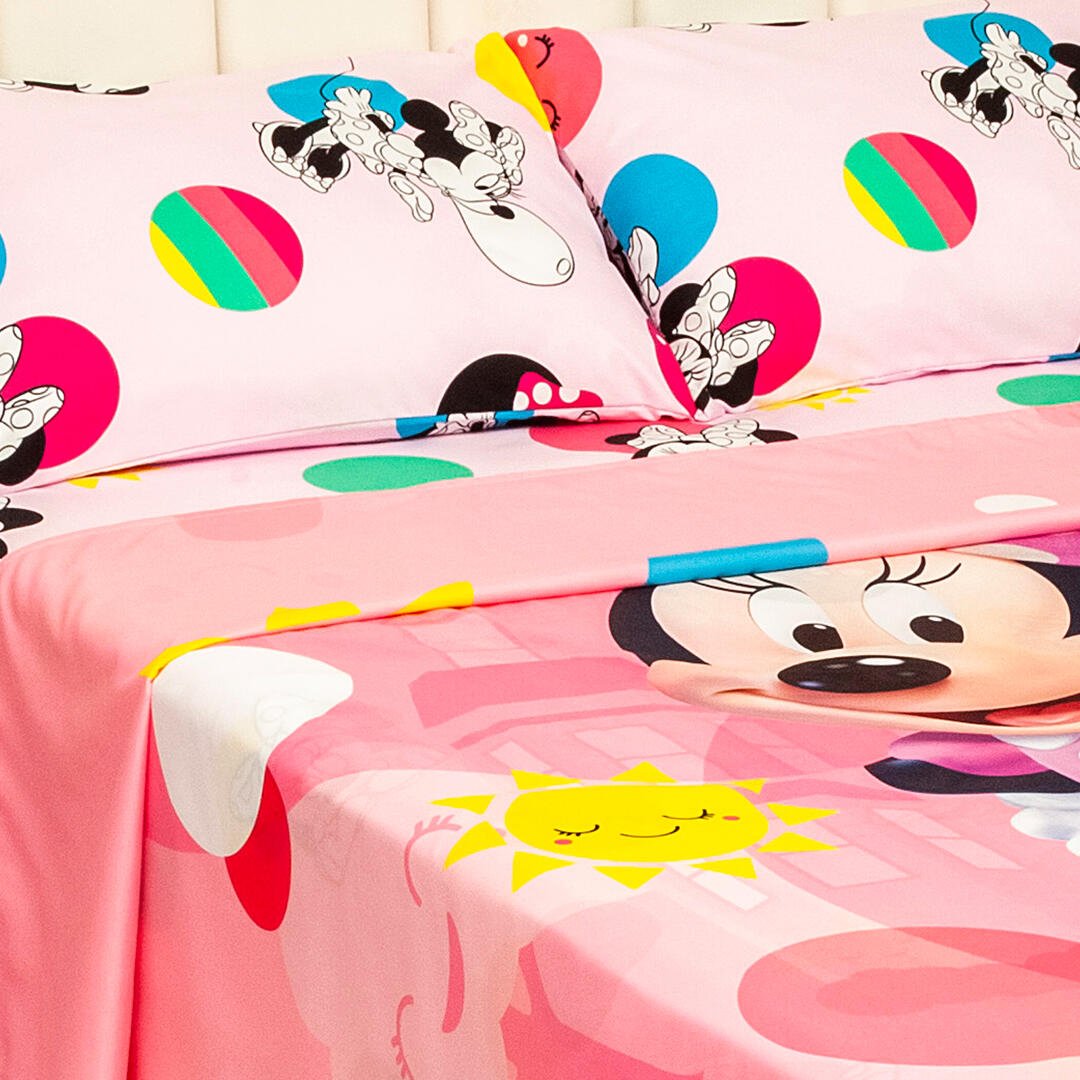 Juego de Sábanas Infantil Core Disney Rosado para Cama Sencilla 100 X 190 Cm de Minnie - SABANAS | Bylmo