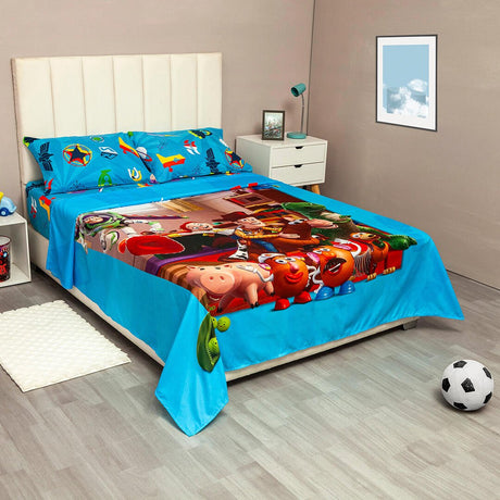 Juego de Sábanas Infantil Core Disney Azul para Cama Semidoble 120 X 190 Cm de Toy Story - SABANAS | Bylmo
