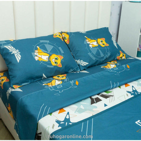 Juego de Sábanas Infantil Disney Plus Azul para Cama Sencilla 100 X 190 Cm 180 Hilos de Buzz Lightyear - SABANAS | Bylmo