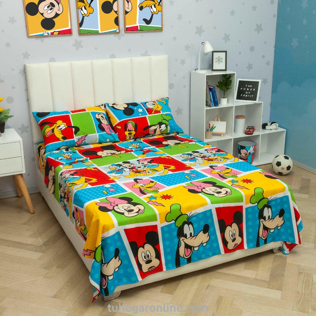 Juego de Sábanas Infantil Disney Plus Multicolor para Cama Sencilla 100 X 190 Cm 180 Hilos de Disney - SABANAS | Bylmo