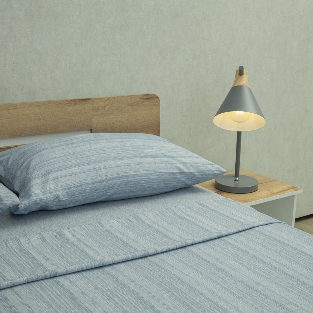 Juego de Sábanas Equilibrio Azul Boreal para Cama King 200 X 200 Cm Fondo Entero - SABANAS | Bylmo