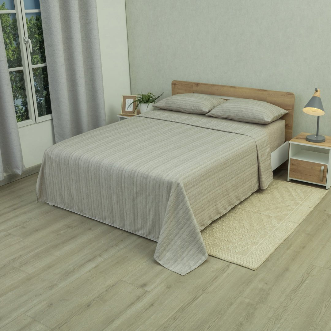 Juego de Sábanas Equilibrio Gris Piedra para Cama King 200 X 200 Cm Fondo Entero - SABANAS | Bylmo