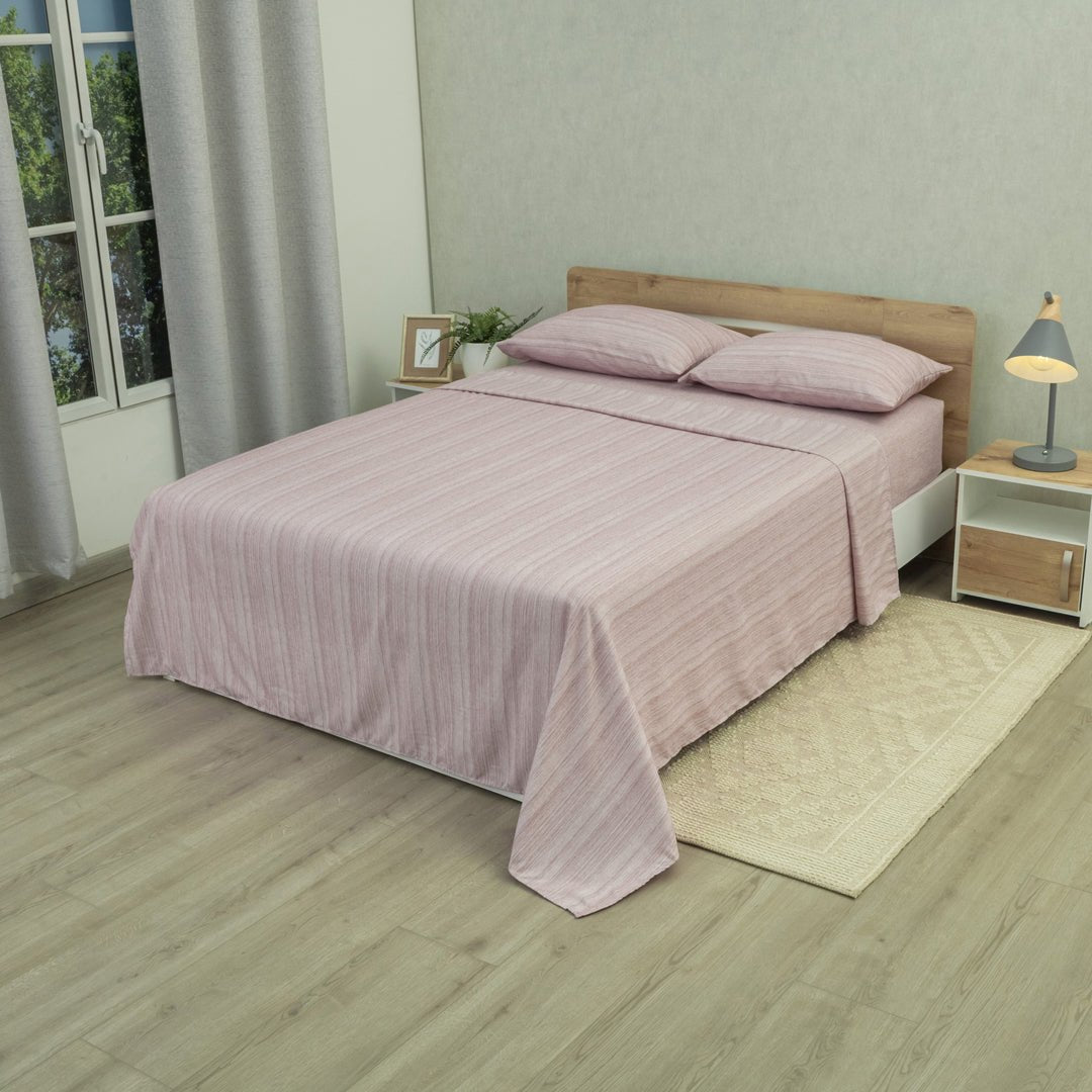 Juego de Sábanas Equilibrio Vino Suave para Cama Queen 160 X 190 Cm Fondo Entero - SABANAS | Bylmo