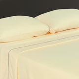 Juego de Sábanas Básicos Amarillo Claro para Cama Doble 140 X 190 Cm Fondo Entero - SABANAS | Bylmo