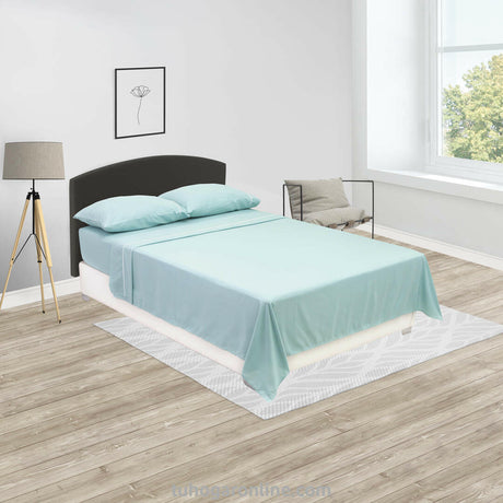 Juego de Sábanas Básicos Azul para Cama Doble 140 X 190 Cm Fondo Entero - SABANAS | Bylmo
