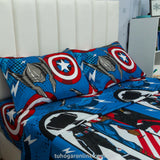 Juego de Sábanas Infantil Marvel Plus Azul para Cama Doble 140 X 190 Cm 180 Hilos de Avengers - SABANAS | Bylmo