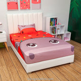 Sábana Infantil Zoo Naranja y Morado para Cama Doble 140 X 190 Cm de Hipopotamo - SABANAS | Bylmo